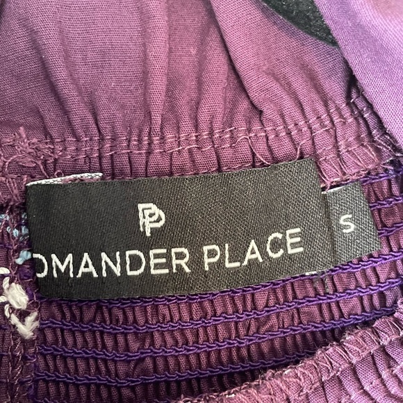 Pomander Place Tuckernuck Plum Smocked Wrenley Mini Dress - Sz Small high neck - Picture 10 of 16